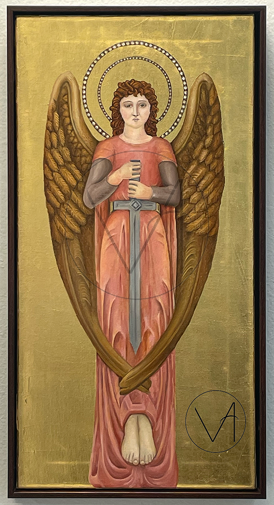 Defender, Original Gilded Painting by Mel Ahlborn
